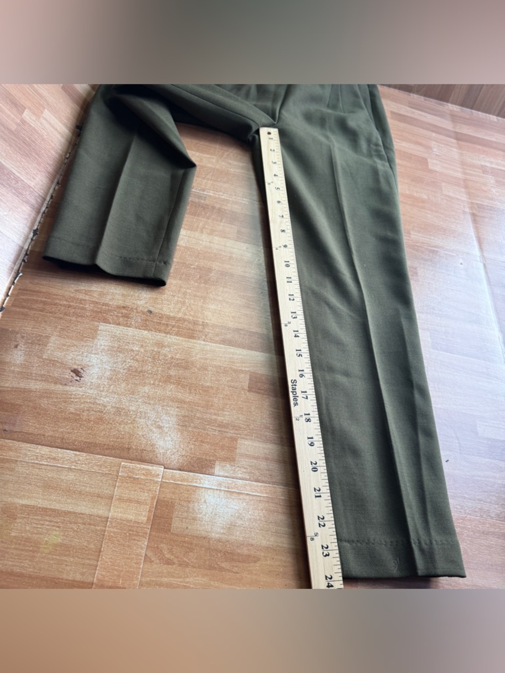 J. Crew martie wool slacks, army green, ankle pants, size 0 - Picture 4 of 12